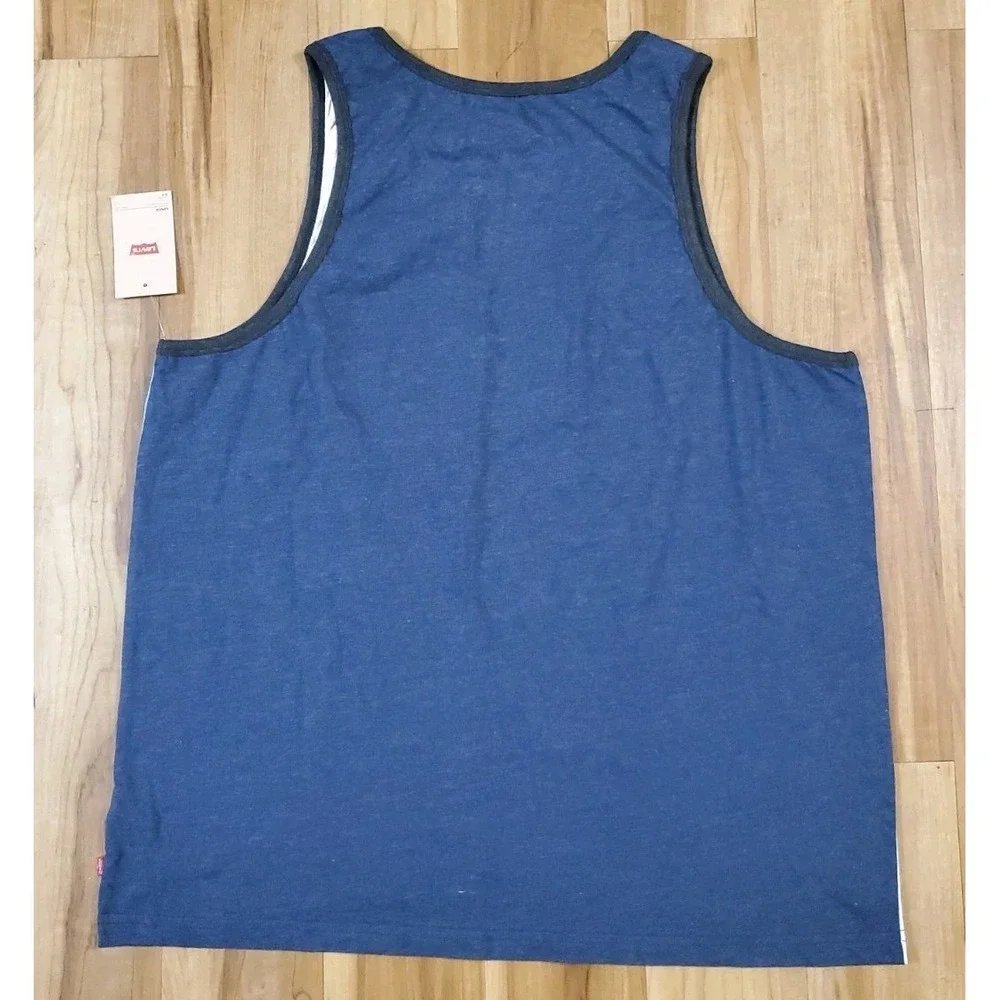 NEW Levi's Mens 2XL Ocean Beach Wave Sunset Graphic Tank Top Sleeveless Tee